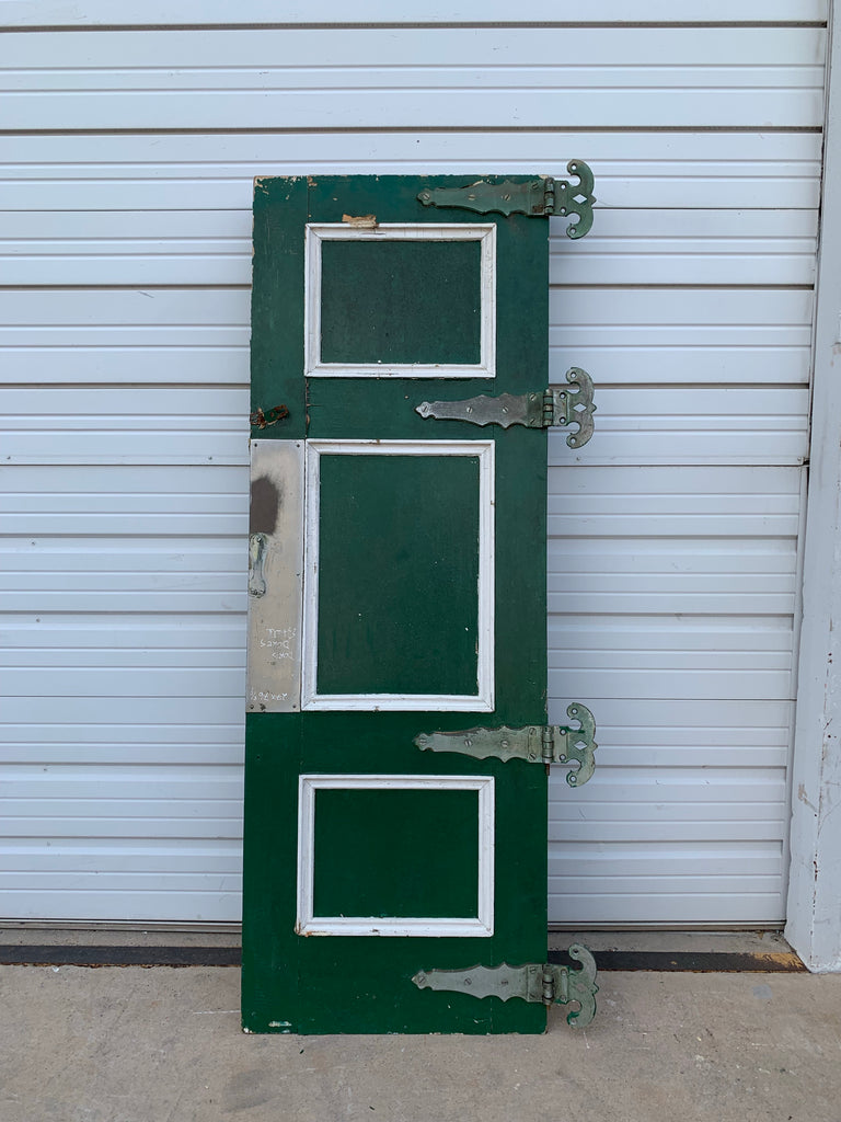 3 Panel Green Single Antique Freezer Door