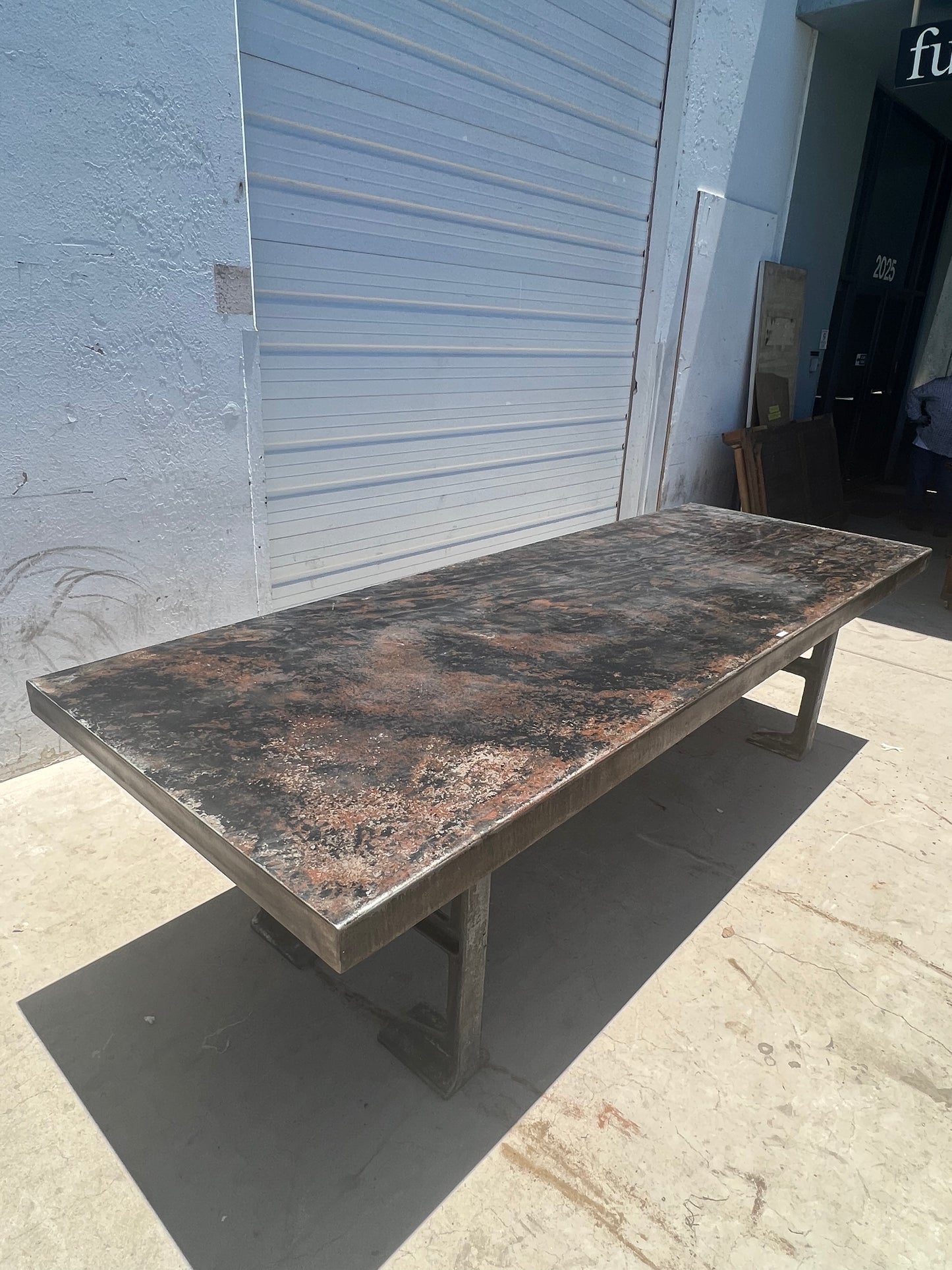 10Ft Steel Table with Iron Machine Legs