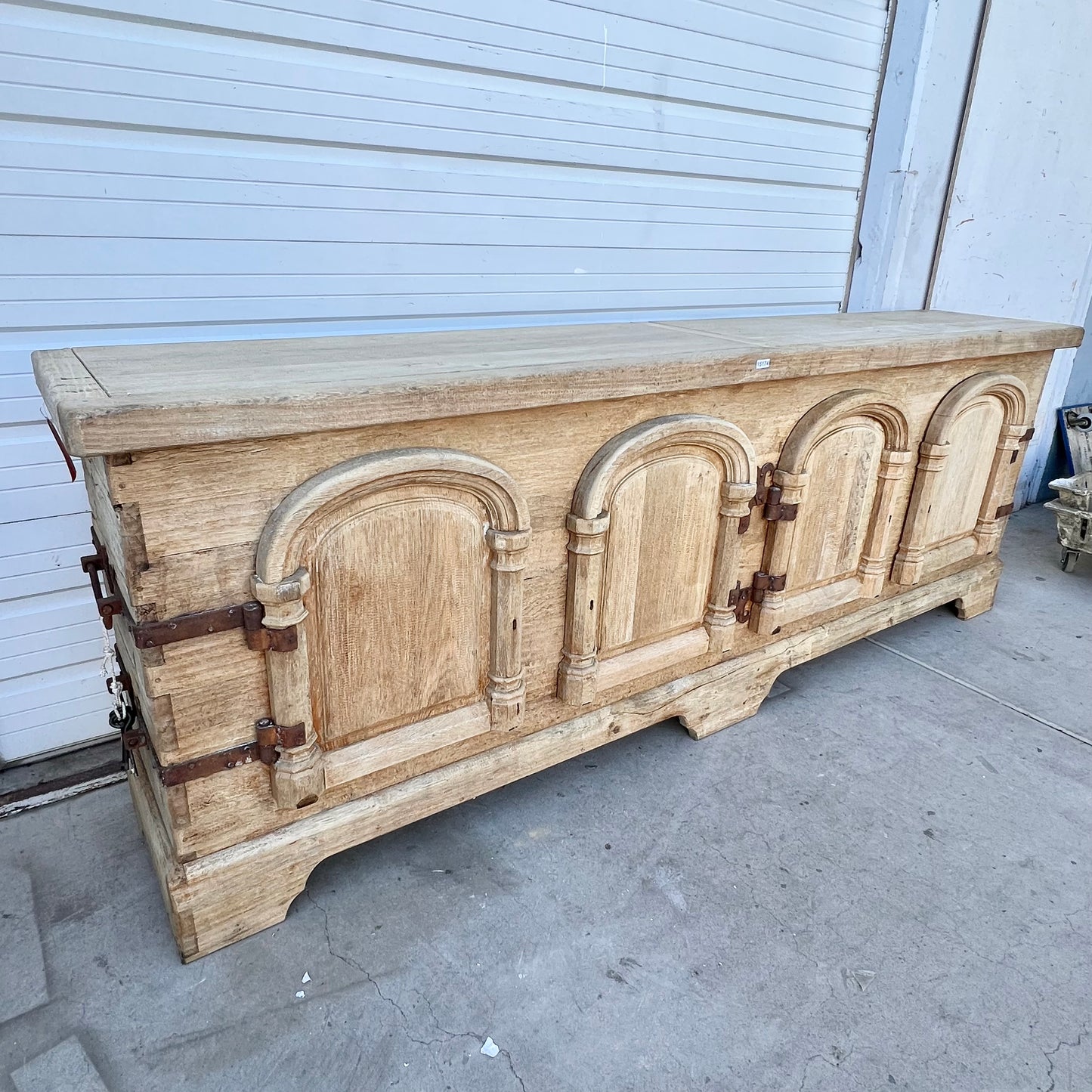 French Bleached Wood Antique Sideboard