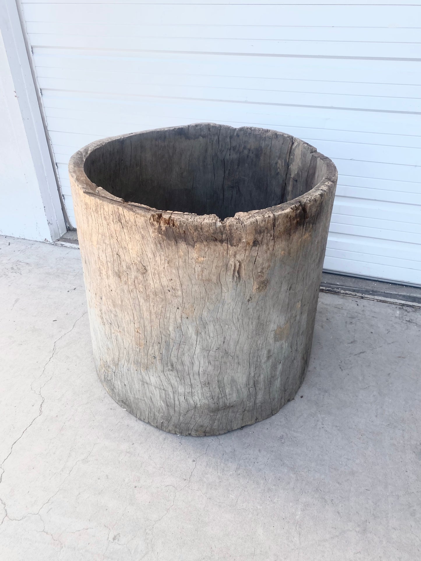 Decorative Primitive Wood Barrel Container / Planter