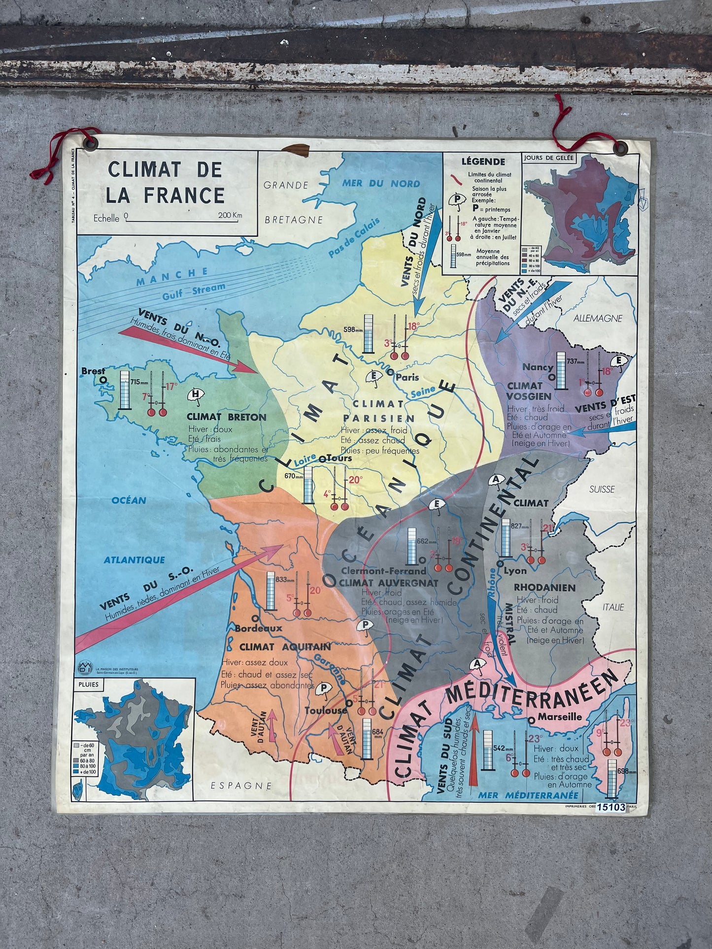 Climat De La France / Cotes De L’ Atlantique Double Sided Map