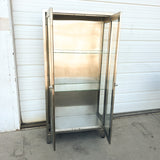 Stainless Steel Cabinet with Glass Shelves
