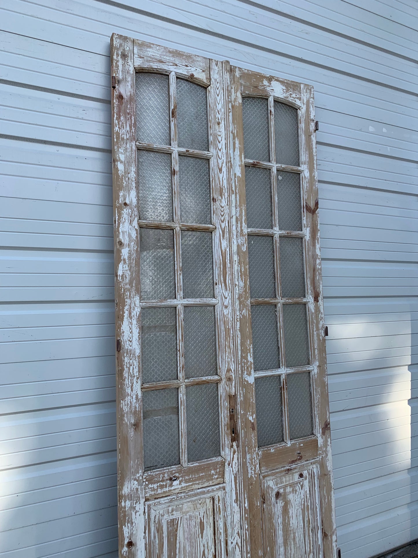 Pair of 10 Lite Distressed Antique French Doors