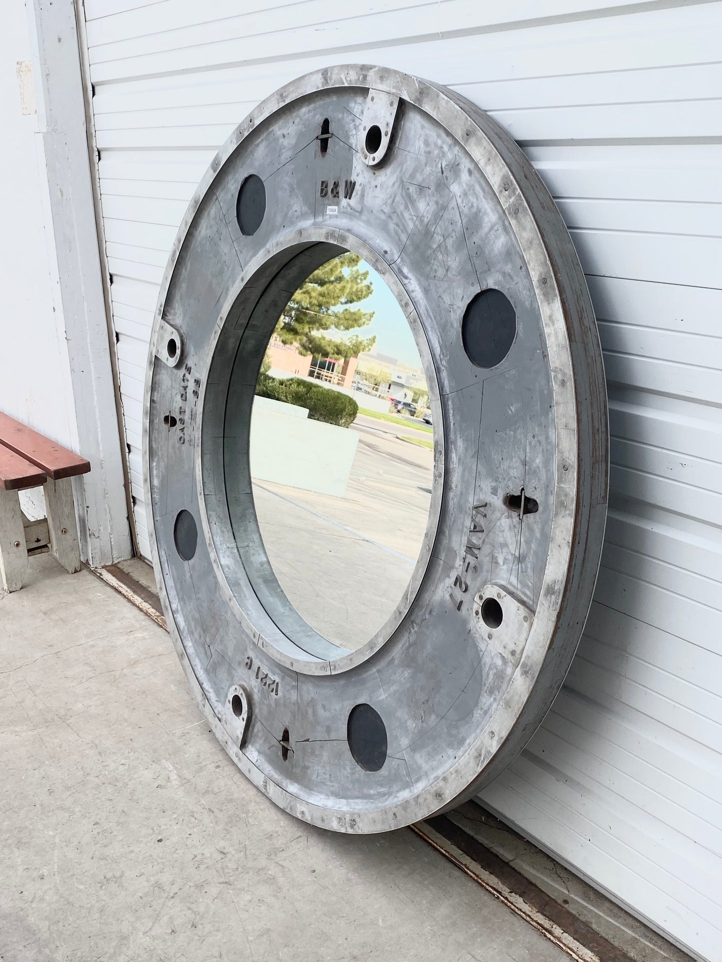 Oversized Round Factory Mold Mirror