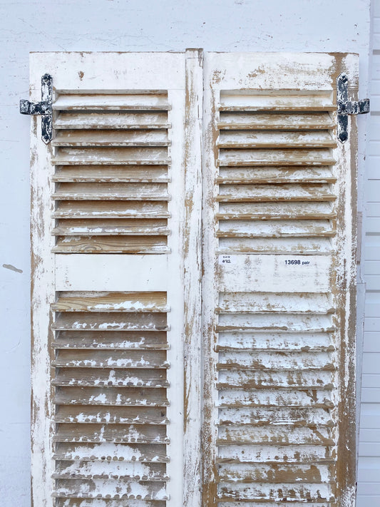 Pair of White Painted Shutters