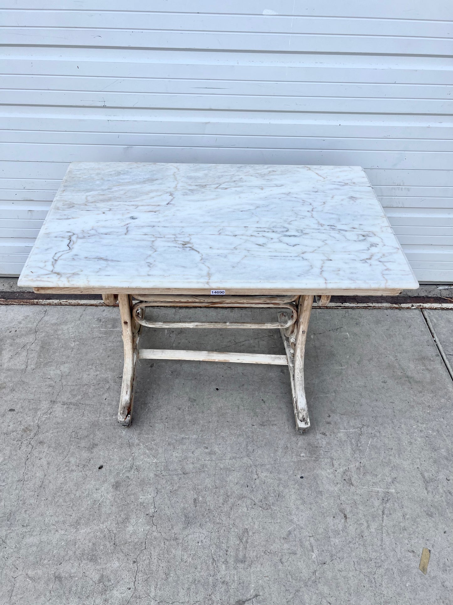 Bentwood Rectangle Table w/Marble Top