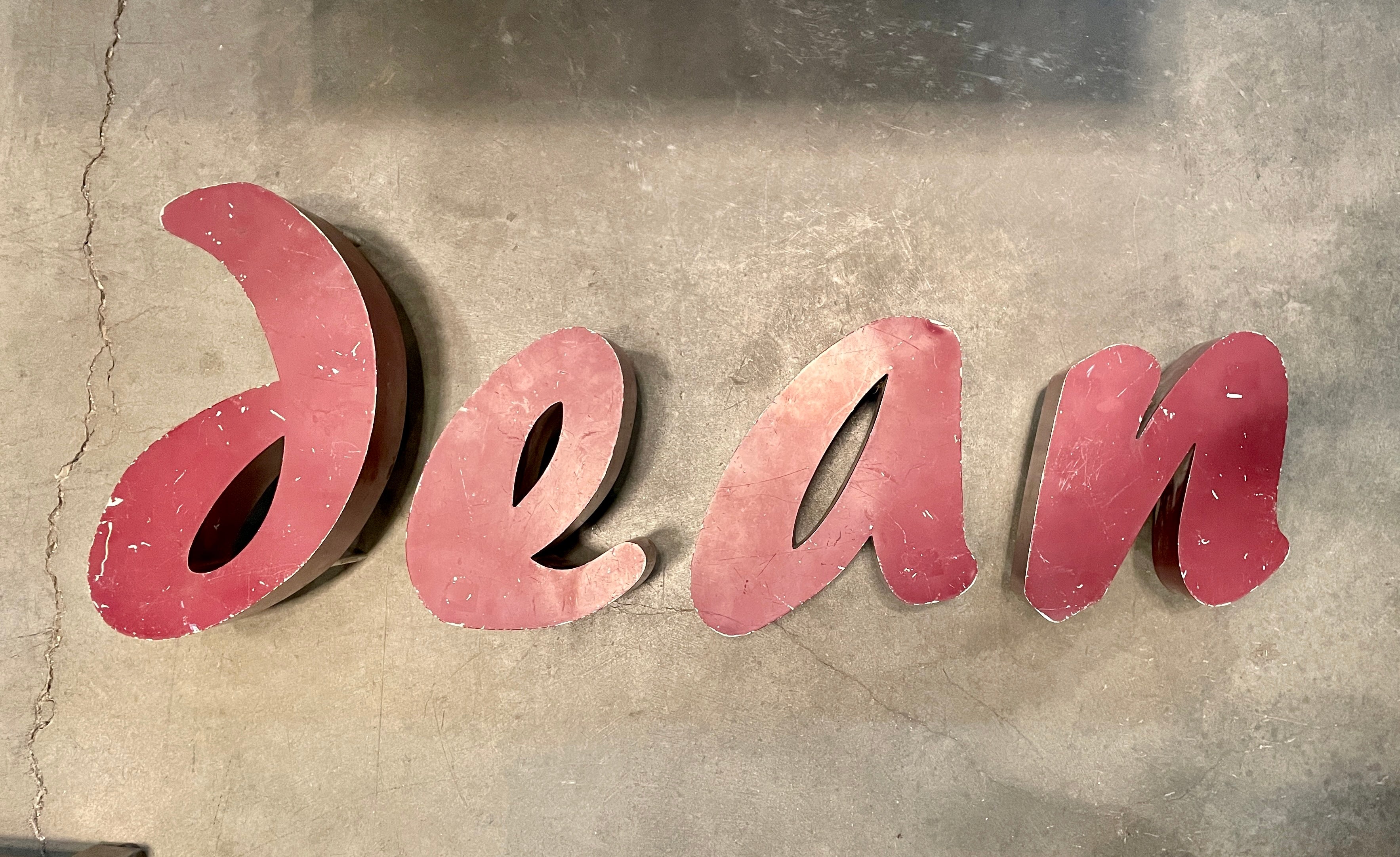 Metallic Red Lettering Decorative Red Metal Letter – Antiquities Warehouse