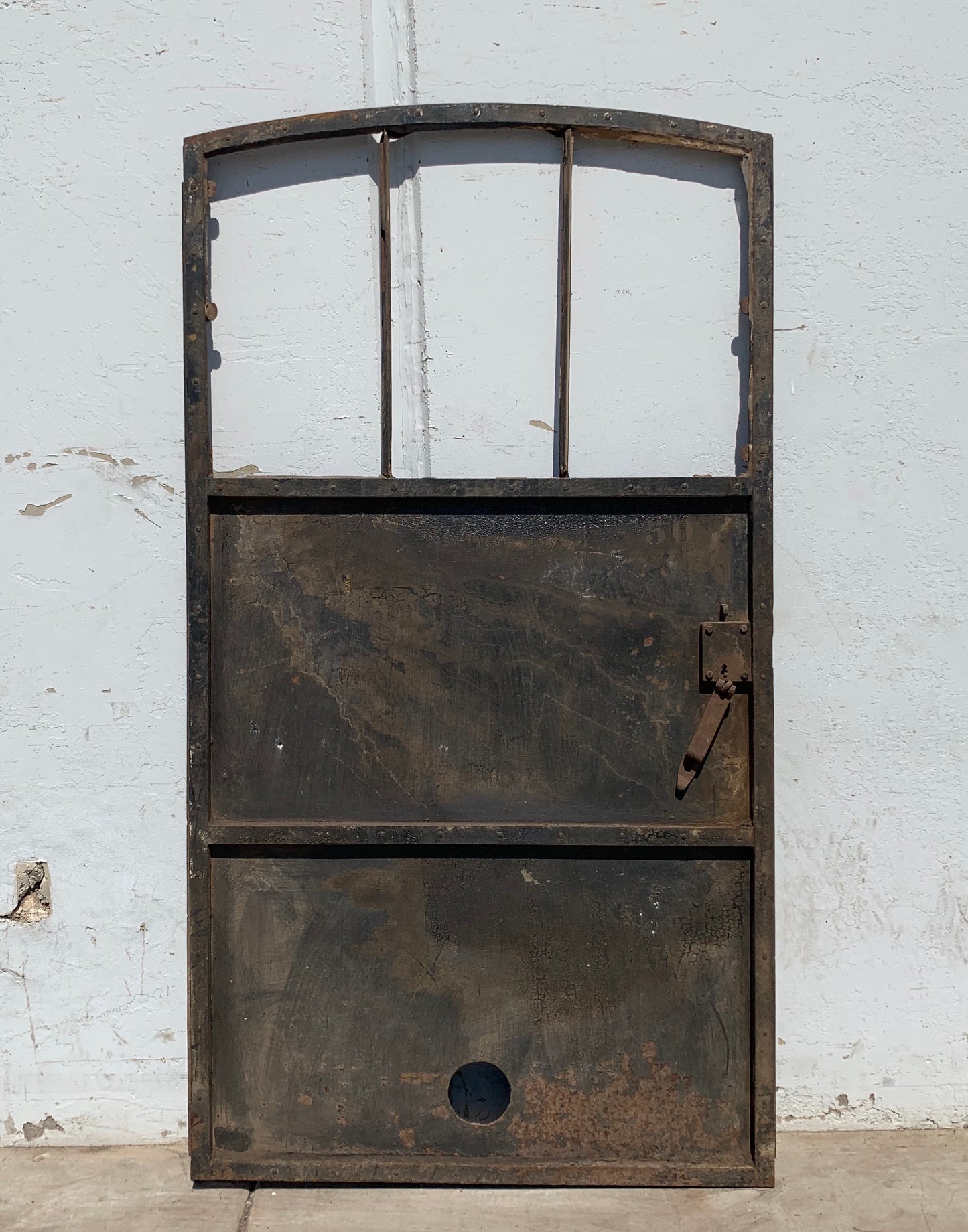 French Metal Iron Antique Prison Single Door
