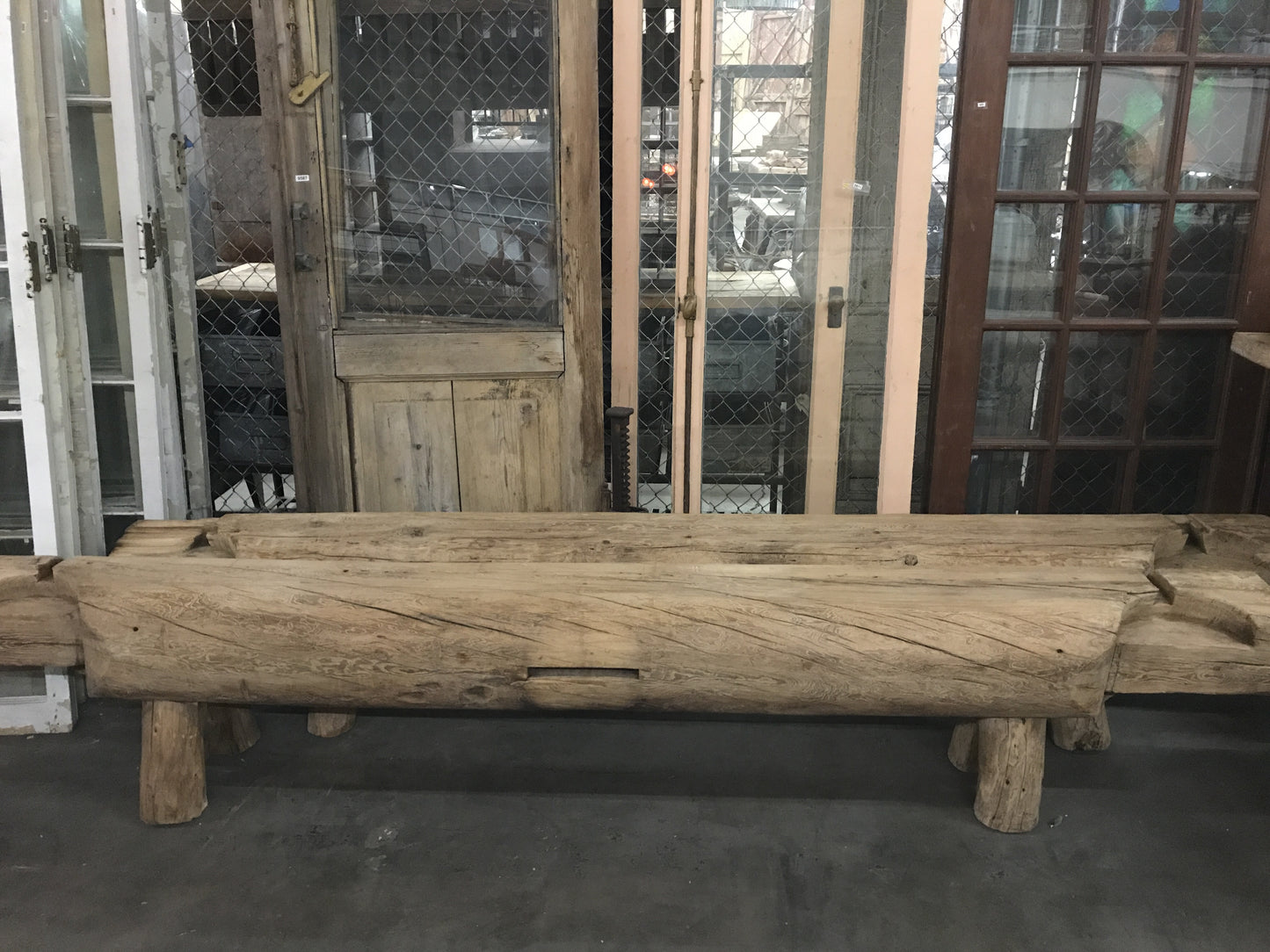 Primitive Natural Wood Bench