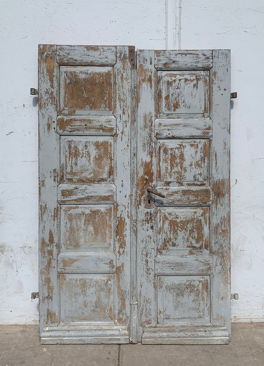 Pair of 4 Panel Chippy Wood Antique Doors