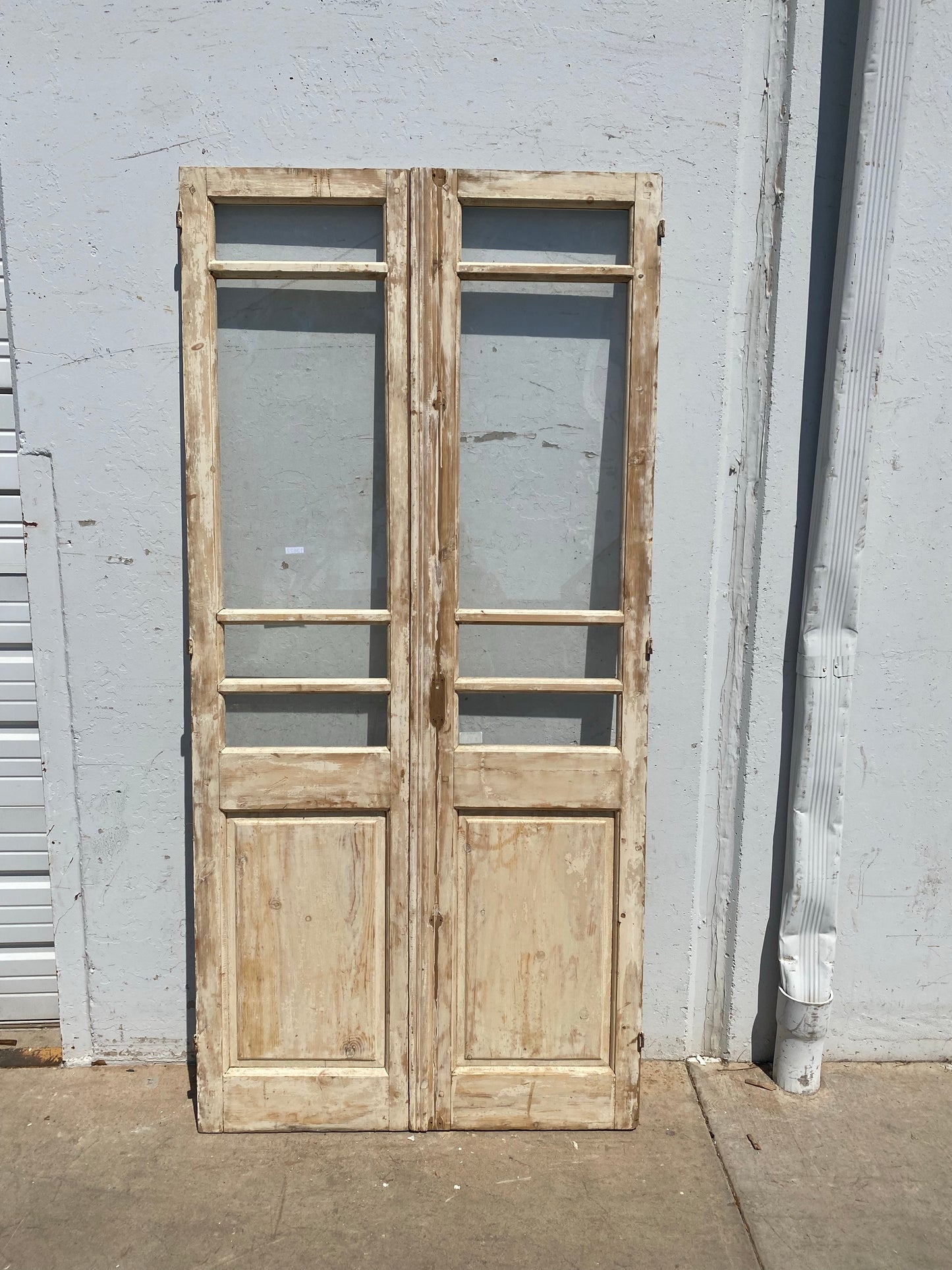 Pair of Painted Antique Doors with 4-Lites