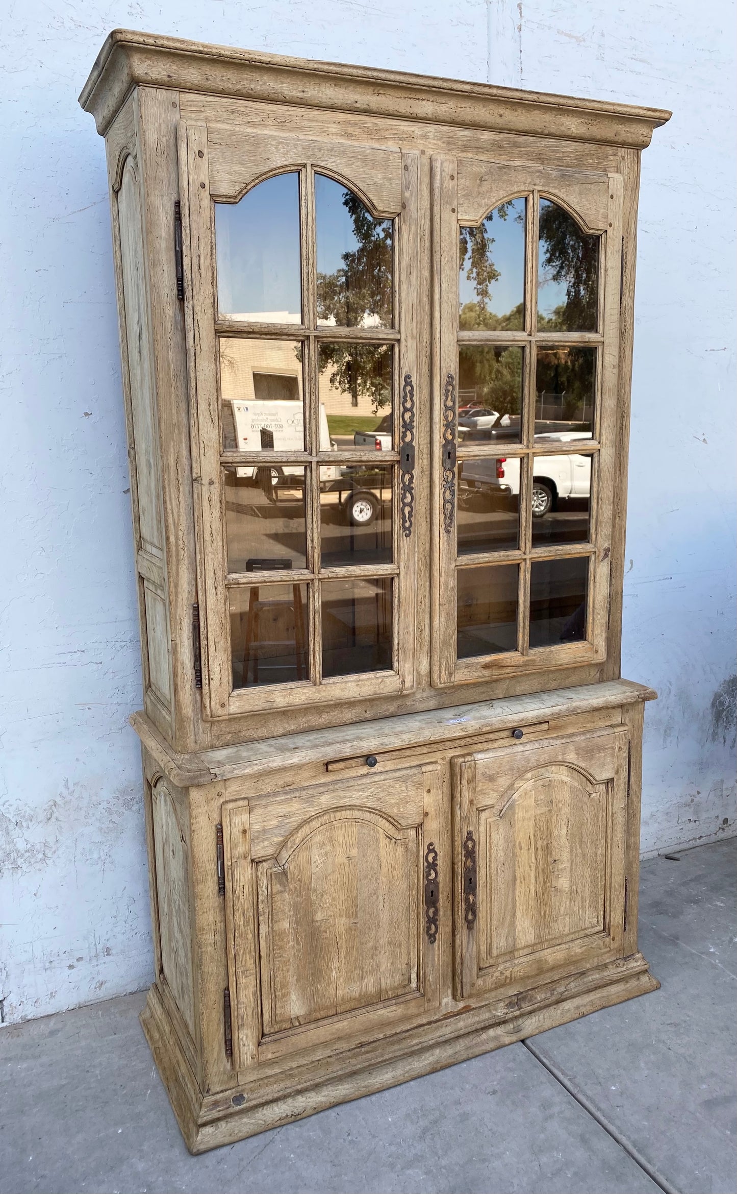 Bleached Antique Display Cabinet