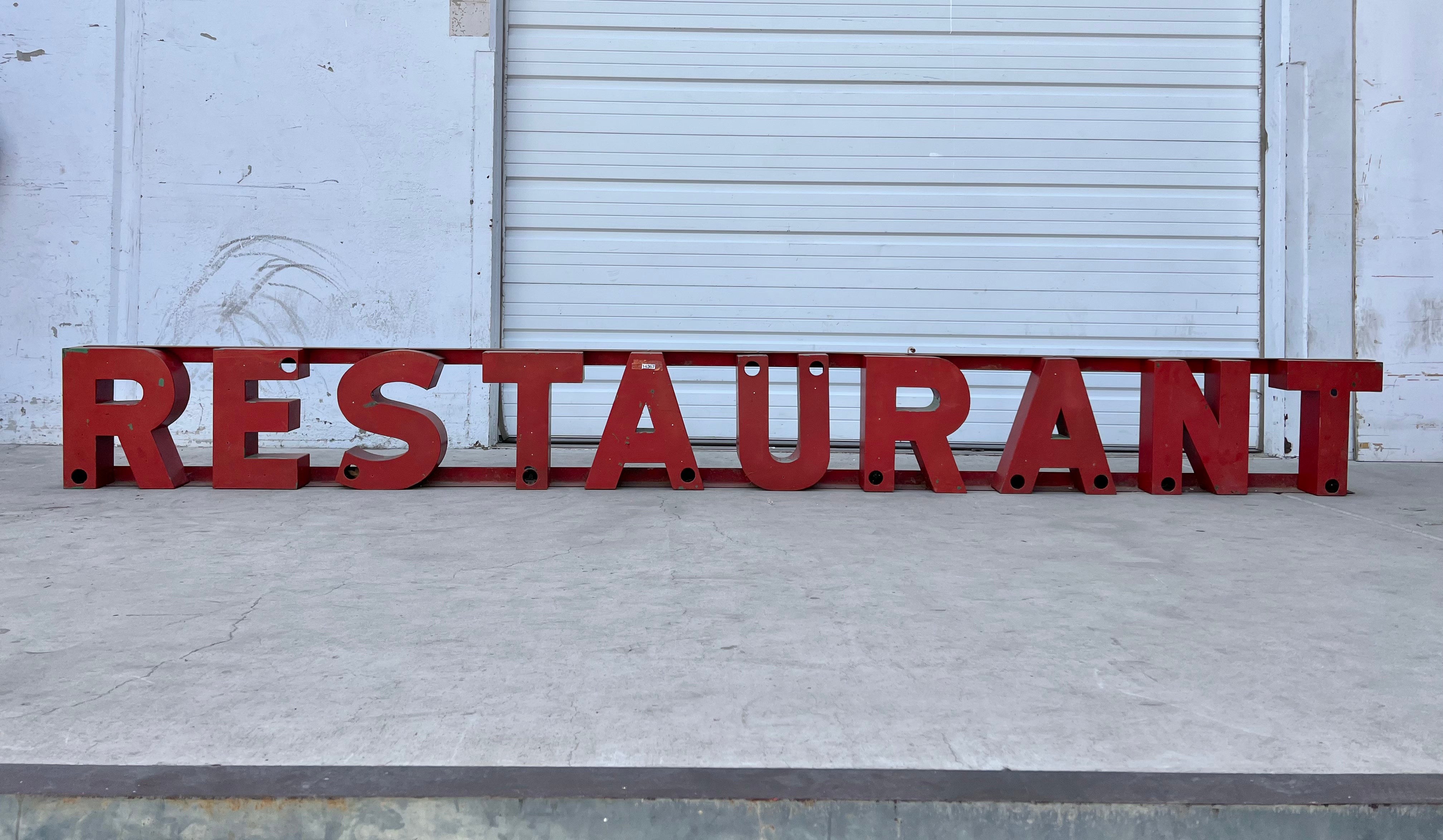 Red Restaurant Sign β Antiquities Warehouse