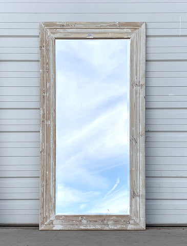 Washed Wood Frame Rectangle Mirror