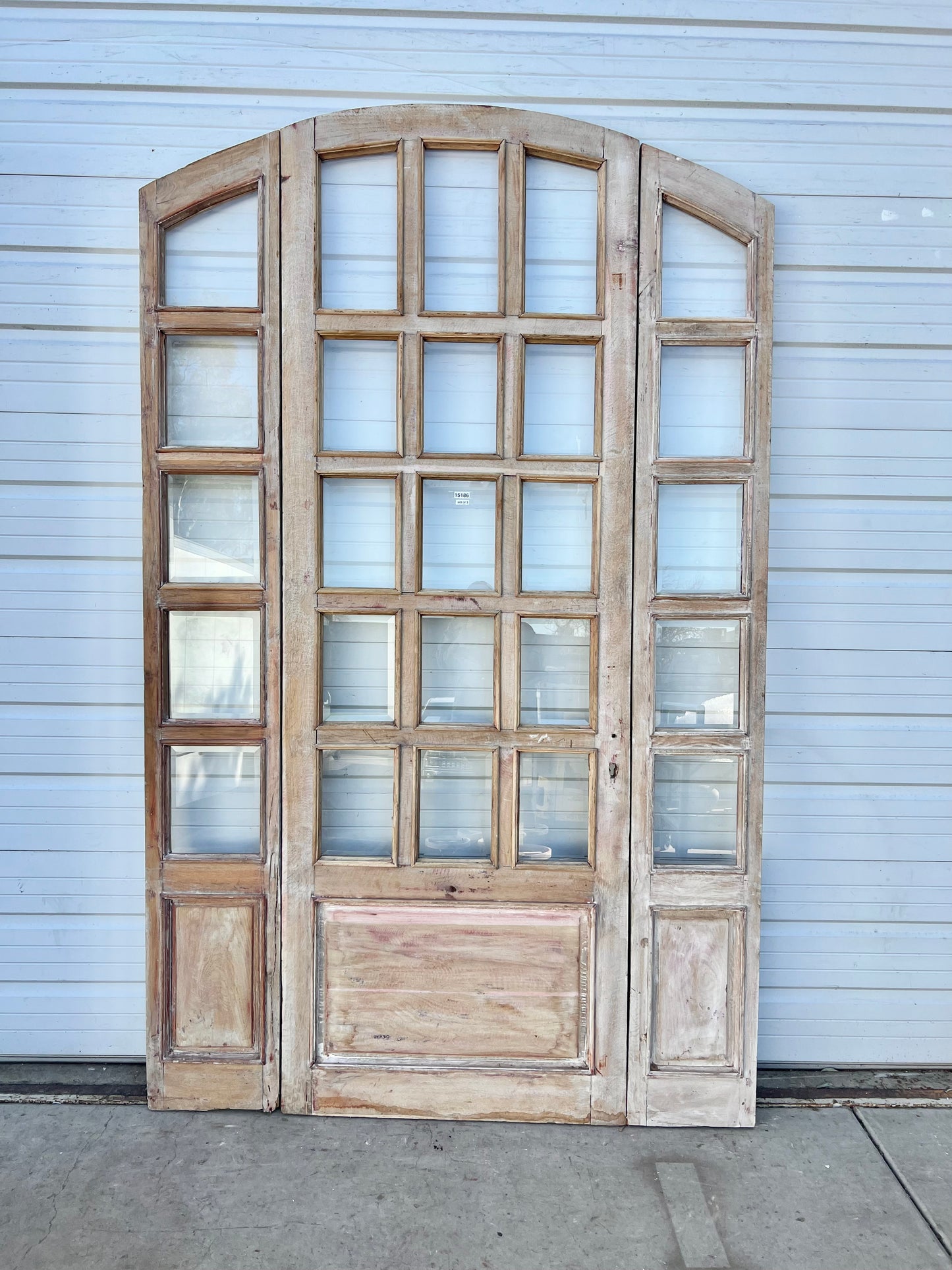 Arched Washed Antique Oak Set of 3 Doors