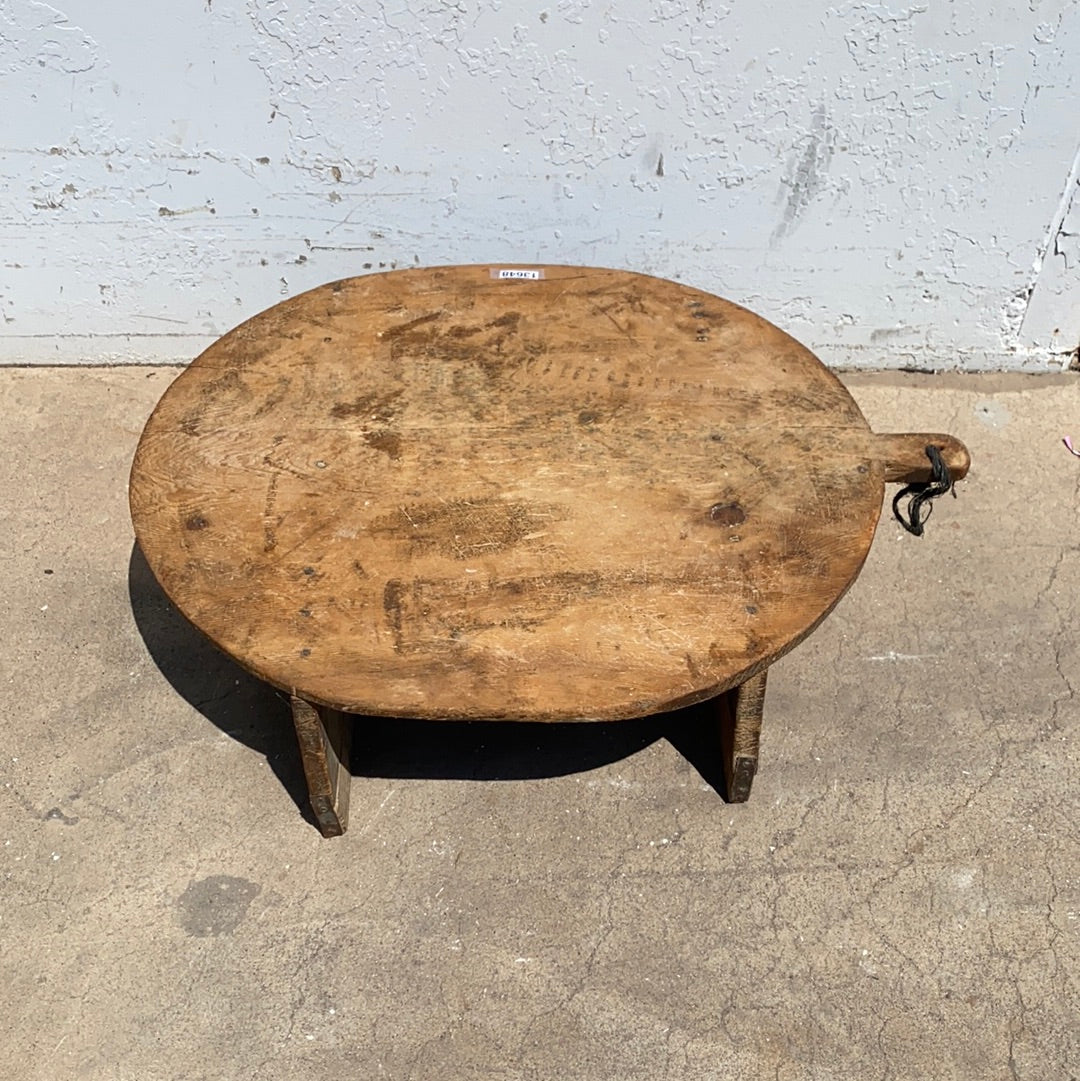 Round Wooden Bread Board with Legs