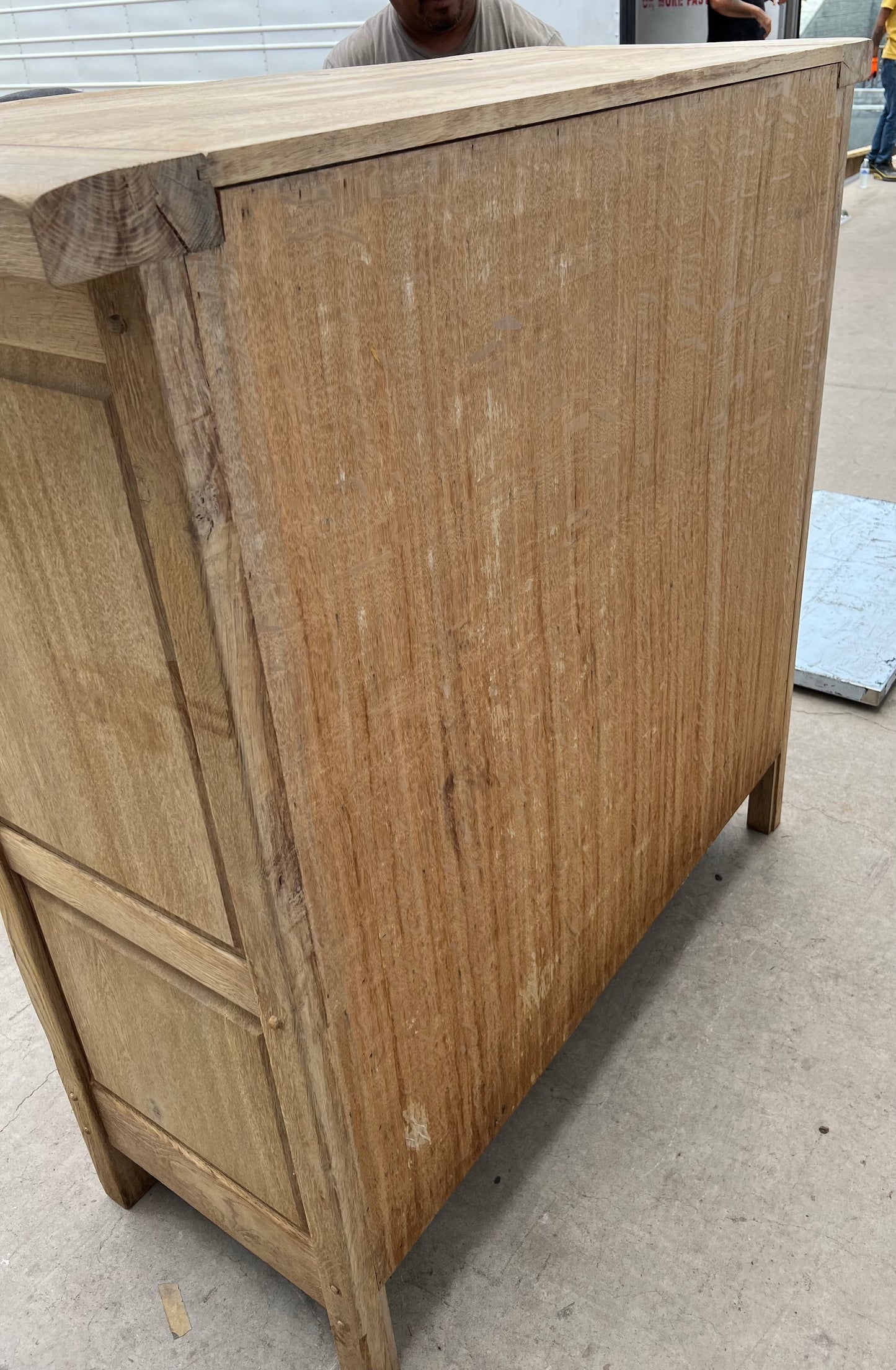 Bleached Antique Cabinet w/2 Drawers