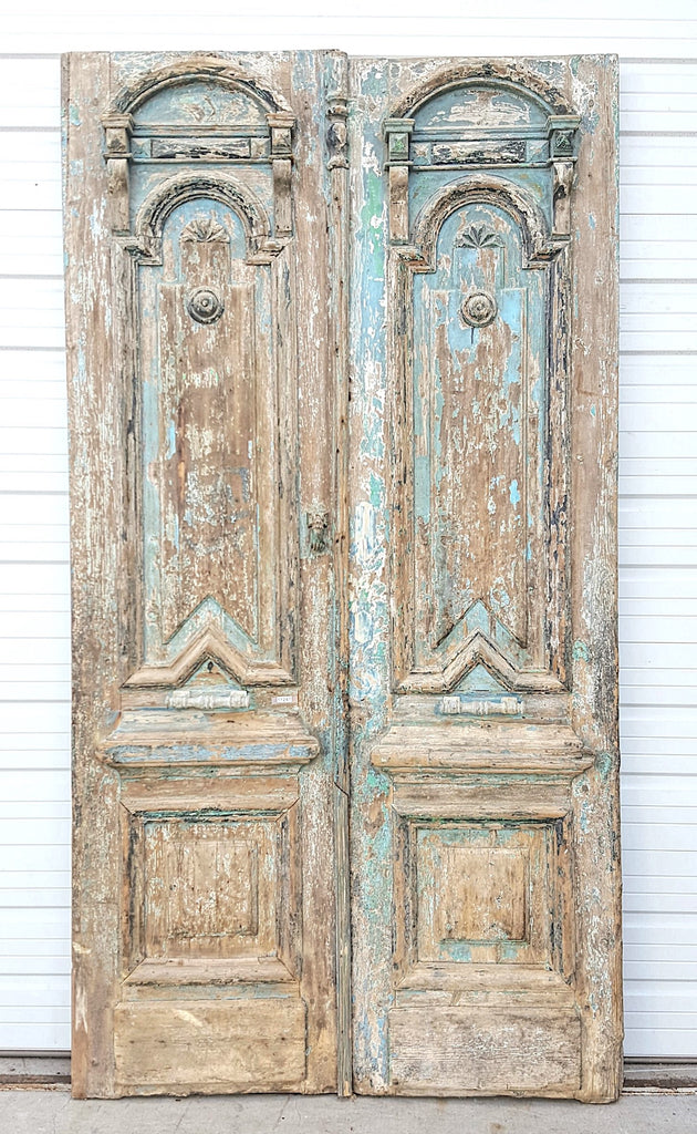 Pair of Ornate Antique Wood Carved Doors