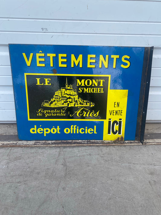 Double-sided Store Sign "Vêtements"