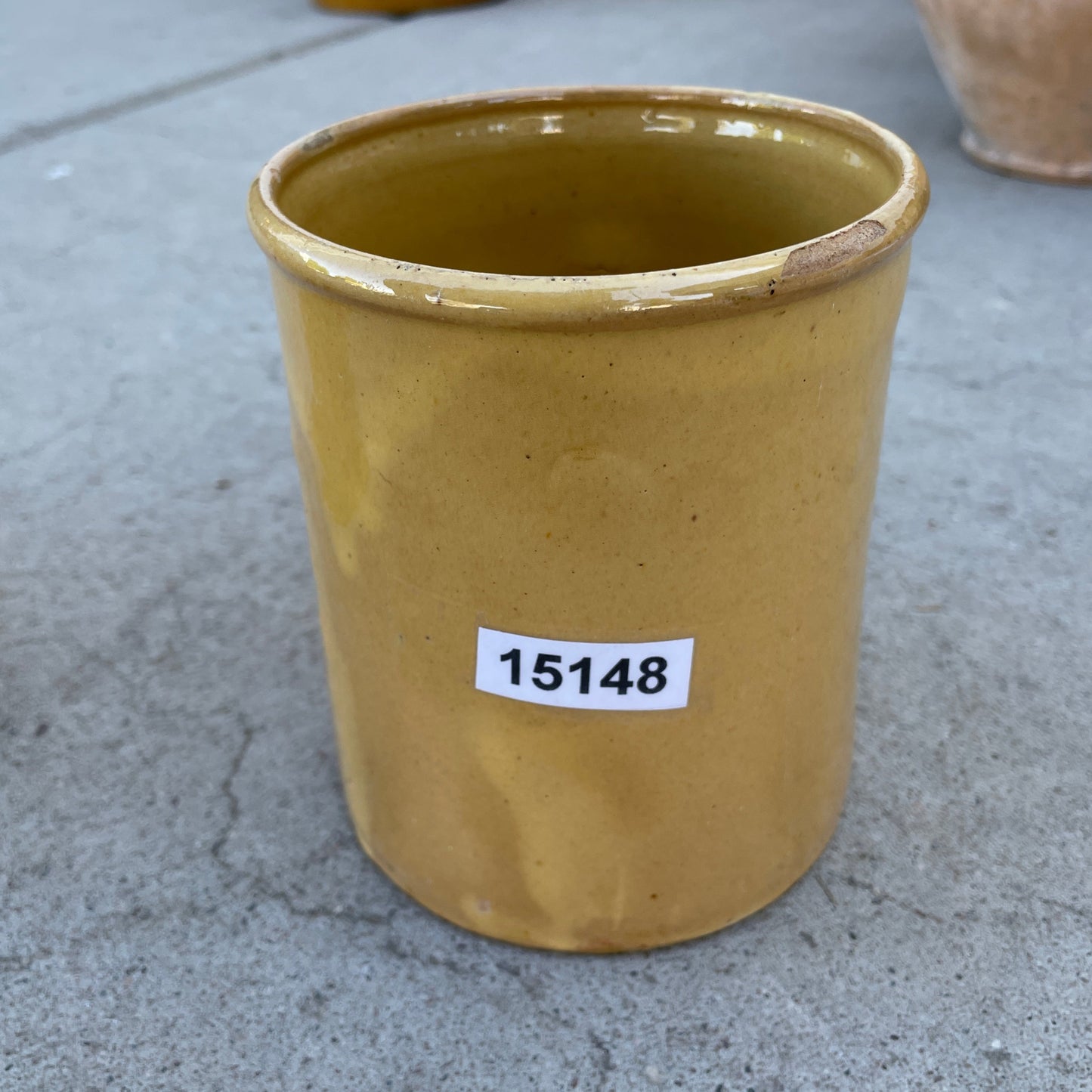 Small Yellow Ceramic Jar