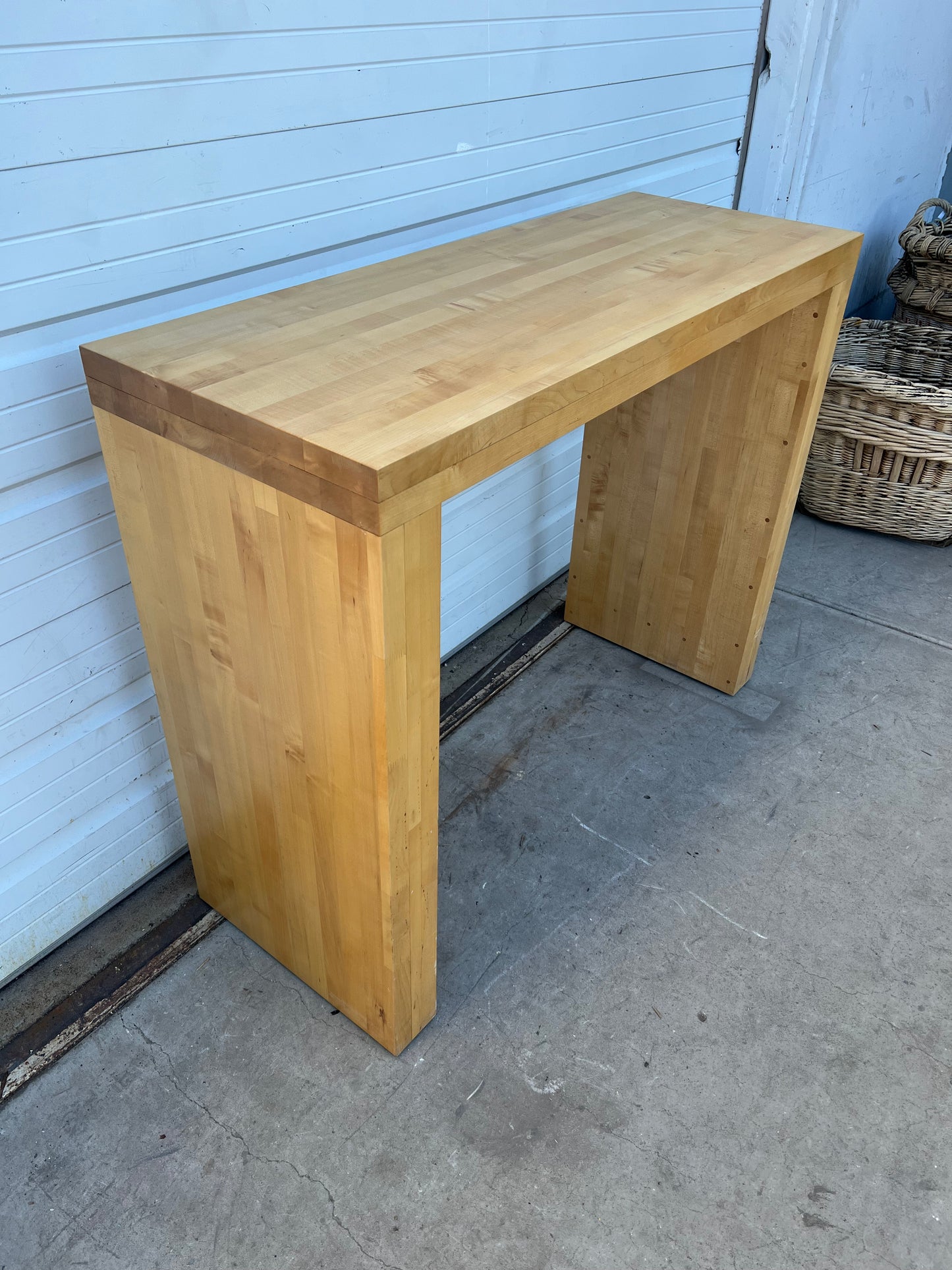 Repurposed Bowling Alley Console Table