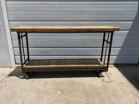 Repurposed Luggage Trolley Console Table