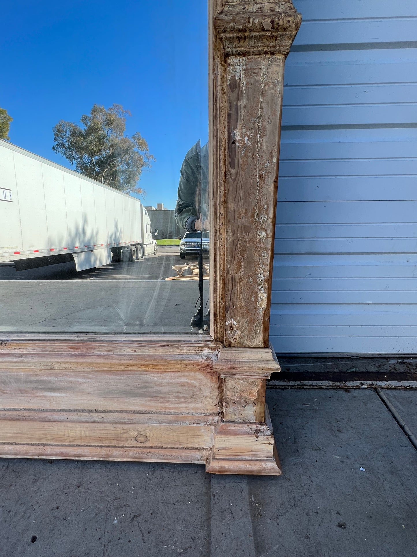 Rectangular Wood Mirror w/3 Panes