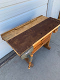 2 Drawer Antique Work Table with Vises