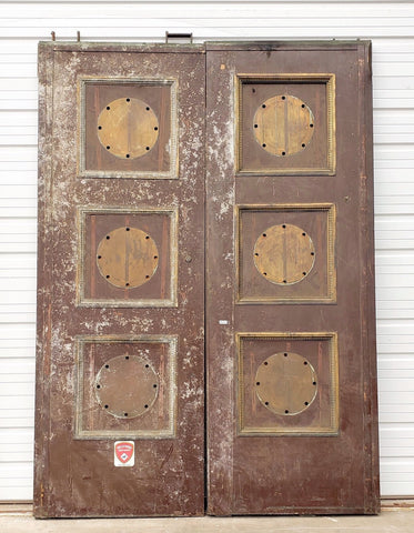 Pair of Bronze Metal Elevator Doors