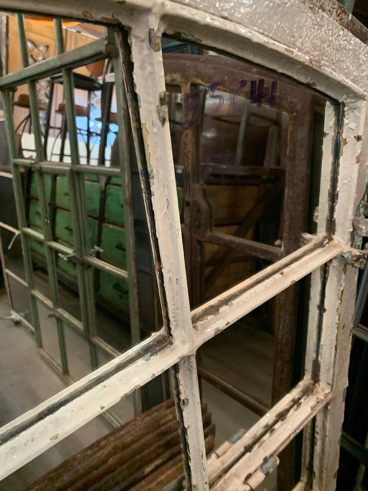 20 Pane Repurposed Arched Mirror