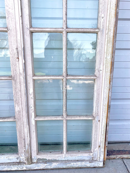 Rectangle 42 Pane White Wood Window – Antiquities Warehouse