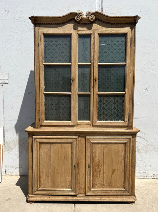 Bleached French Antique Display Cabinet