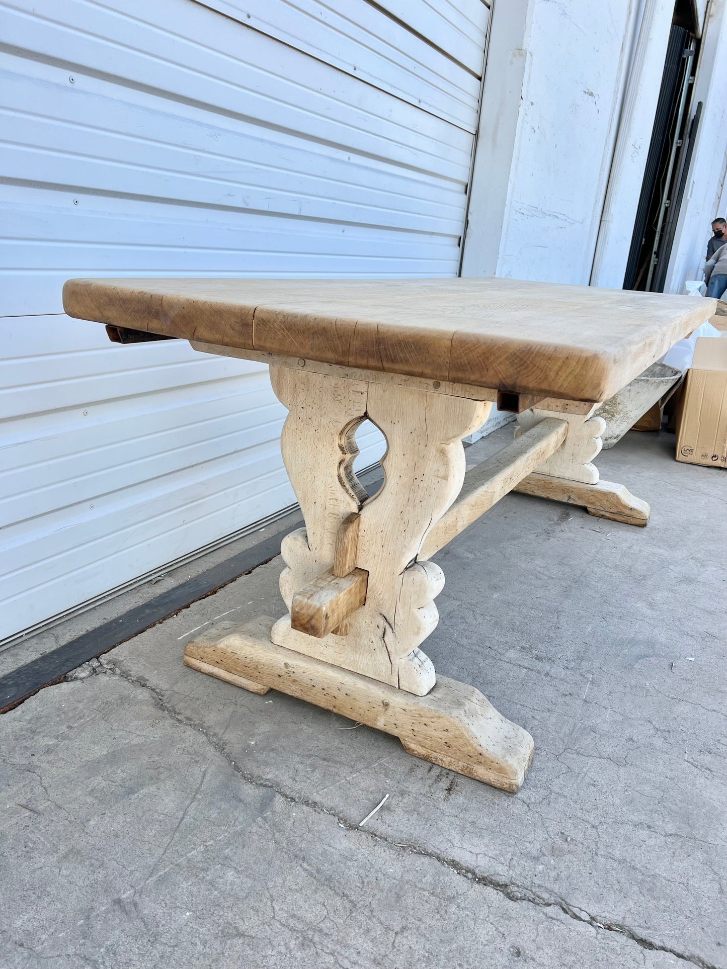 Stripped French Trestle Dining Table