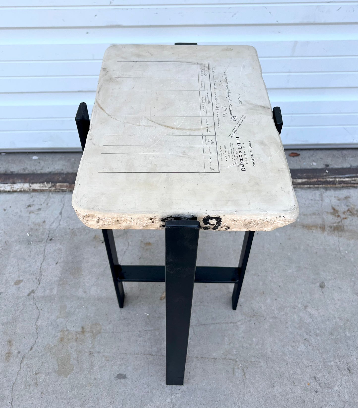 Large Lithography Stone Side Table