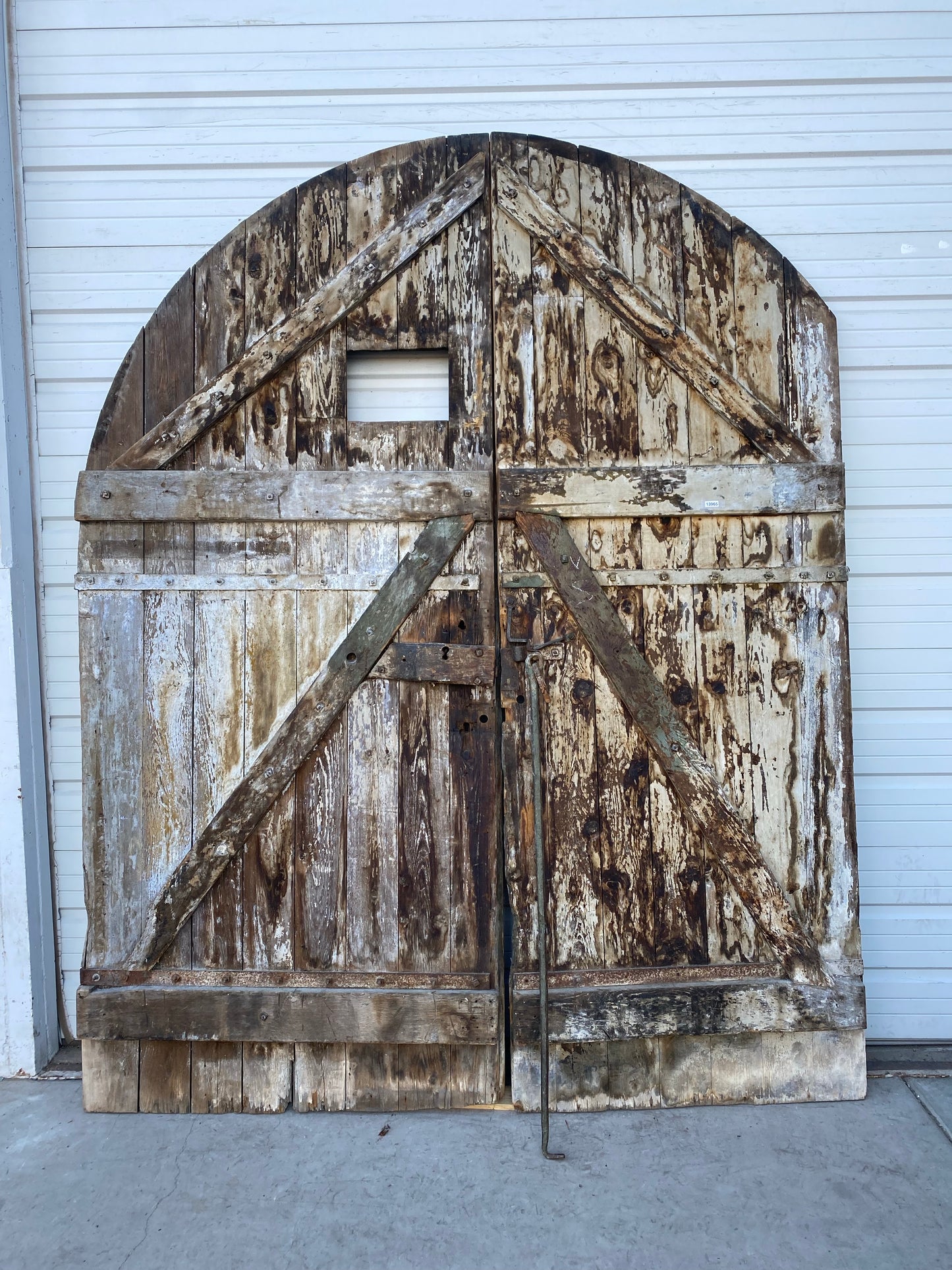 Pair of Antique French Arched Top Wine Cellar Wood Doors