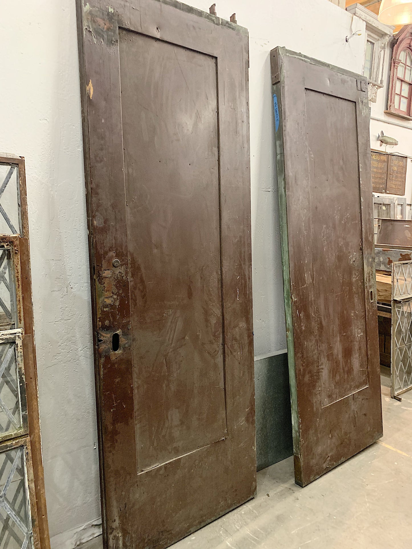 Pair of Bronze Metal Elevator Doors