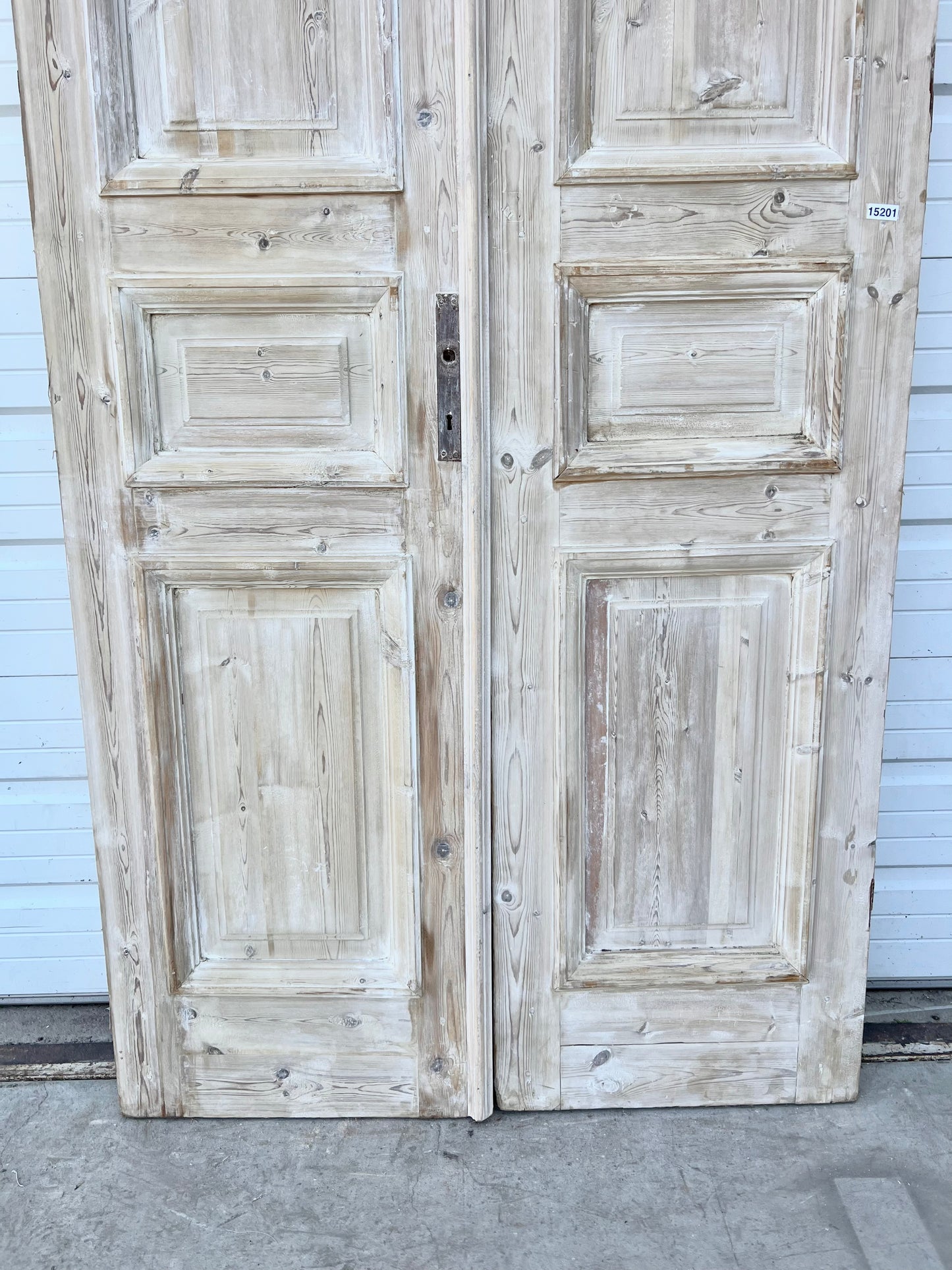 Pair of Washed Antique Wood Doors w/4 Panels