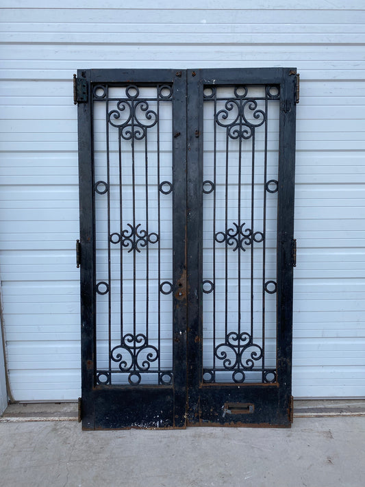 Pair of Antique Steel and Cast Iron Doors