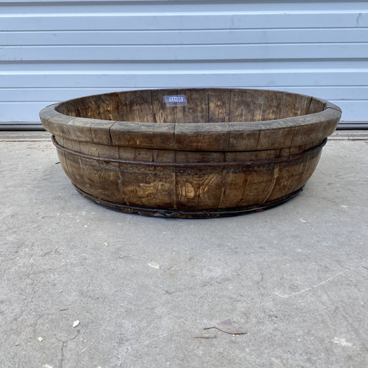 Large Round Turkish Wood Bowl