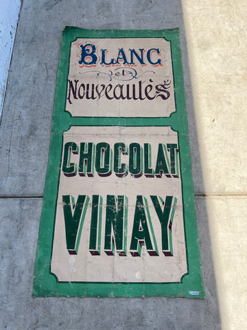 Waxed Linen Painted Chocolate Store Banner/Sign