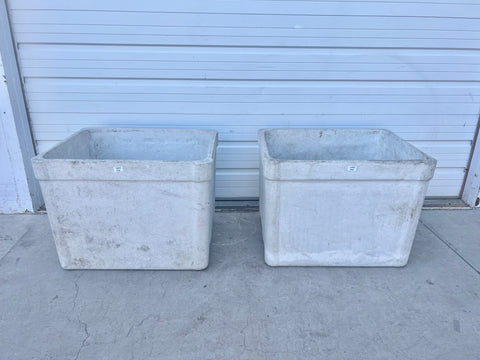 Pair of Large Square Willy Guhl Planters