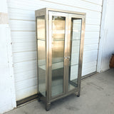 Stainless Steel Cabinet with Glass Shelves