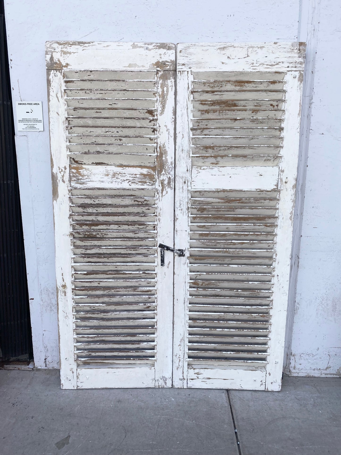 Pair of Medium White Painted Shutters