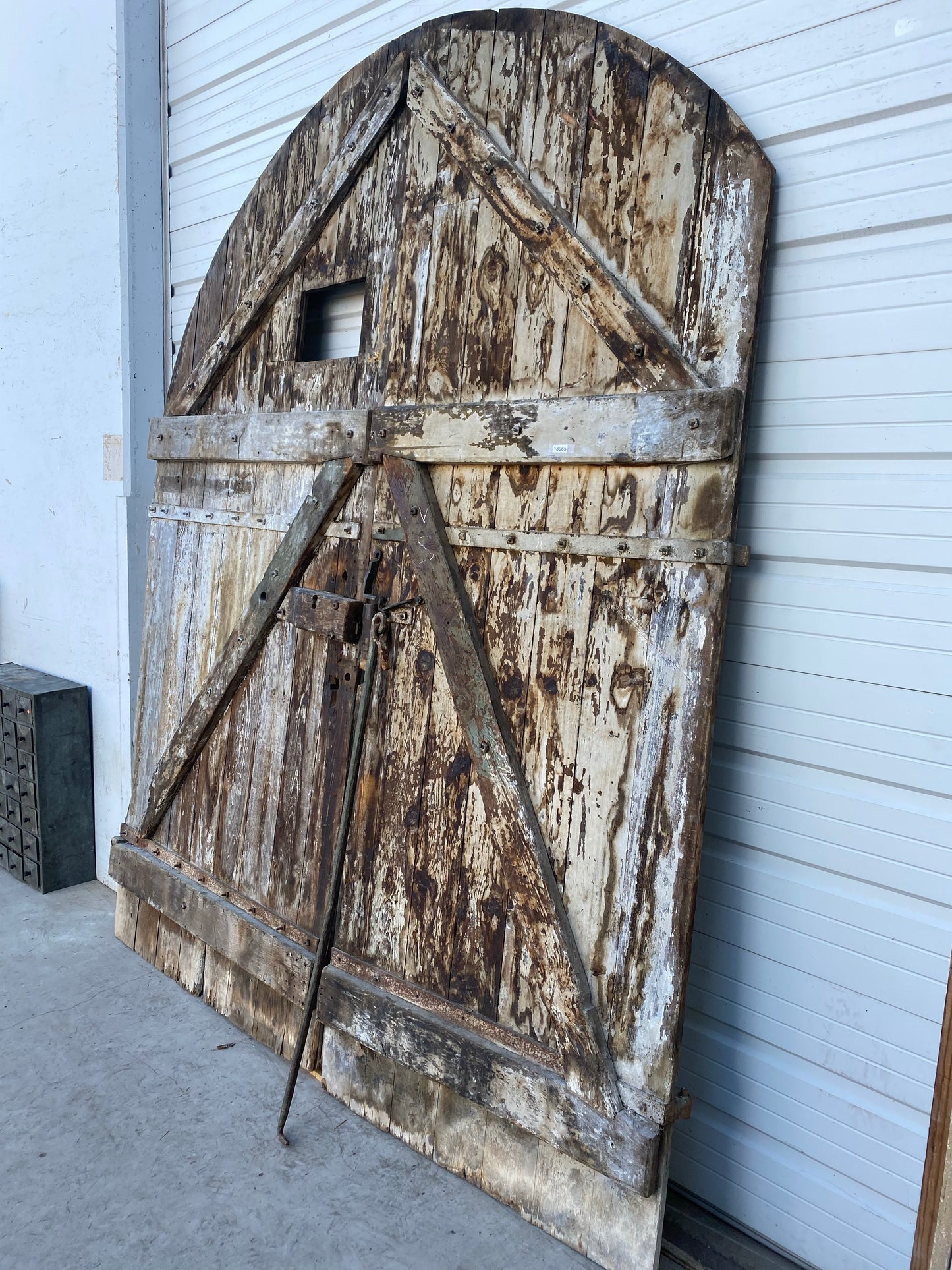 Pair of Antique French Arched Top Wine Cellar Wood Doors