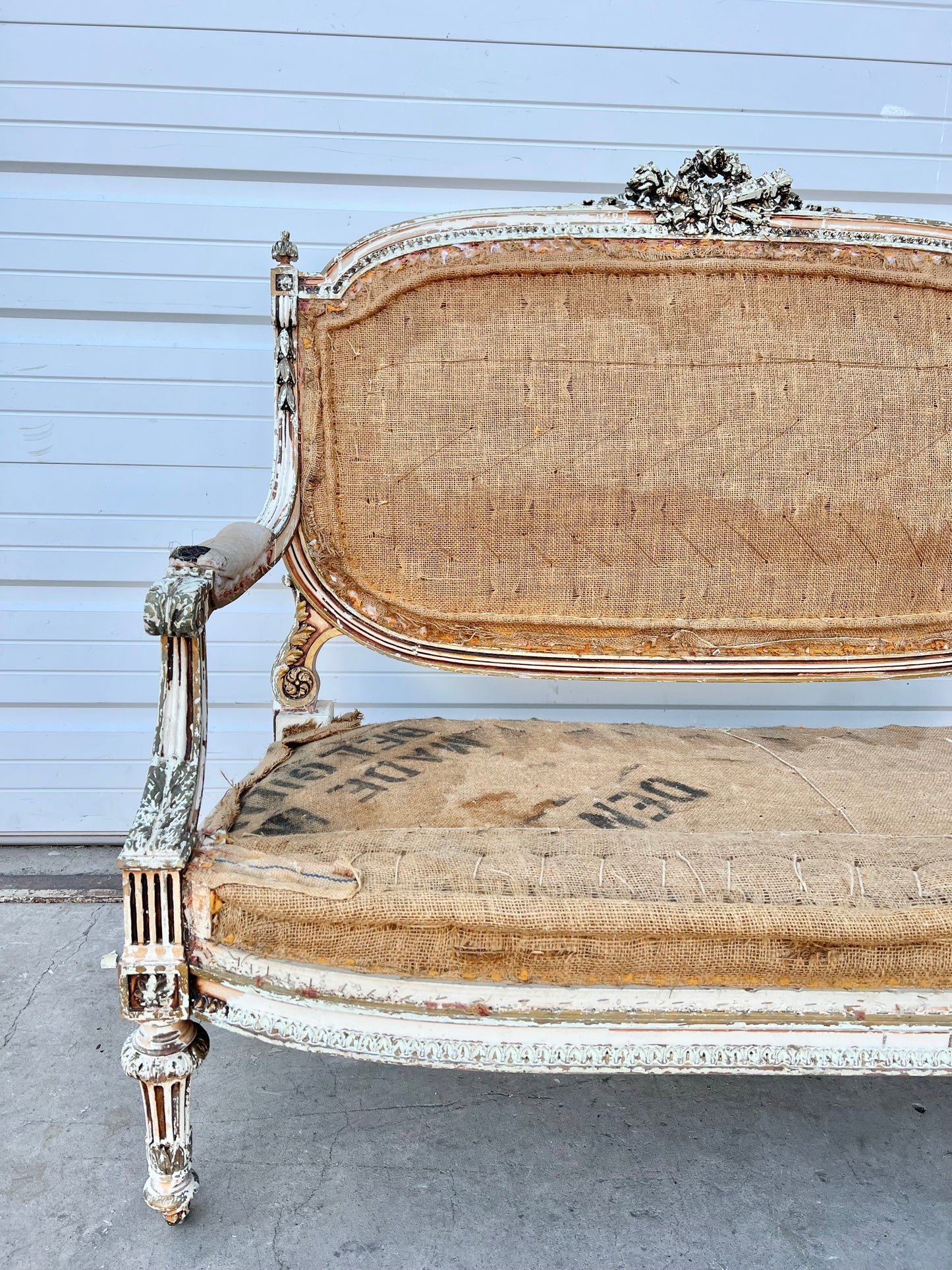 Painted and Deconstructed French Settee