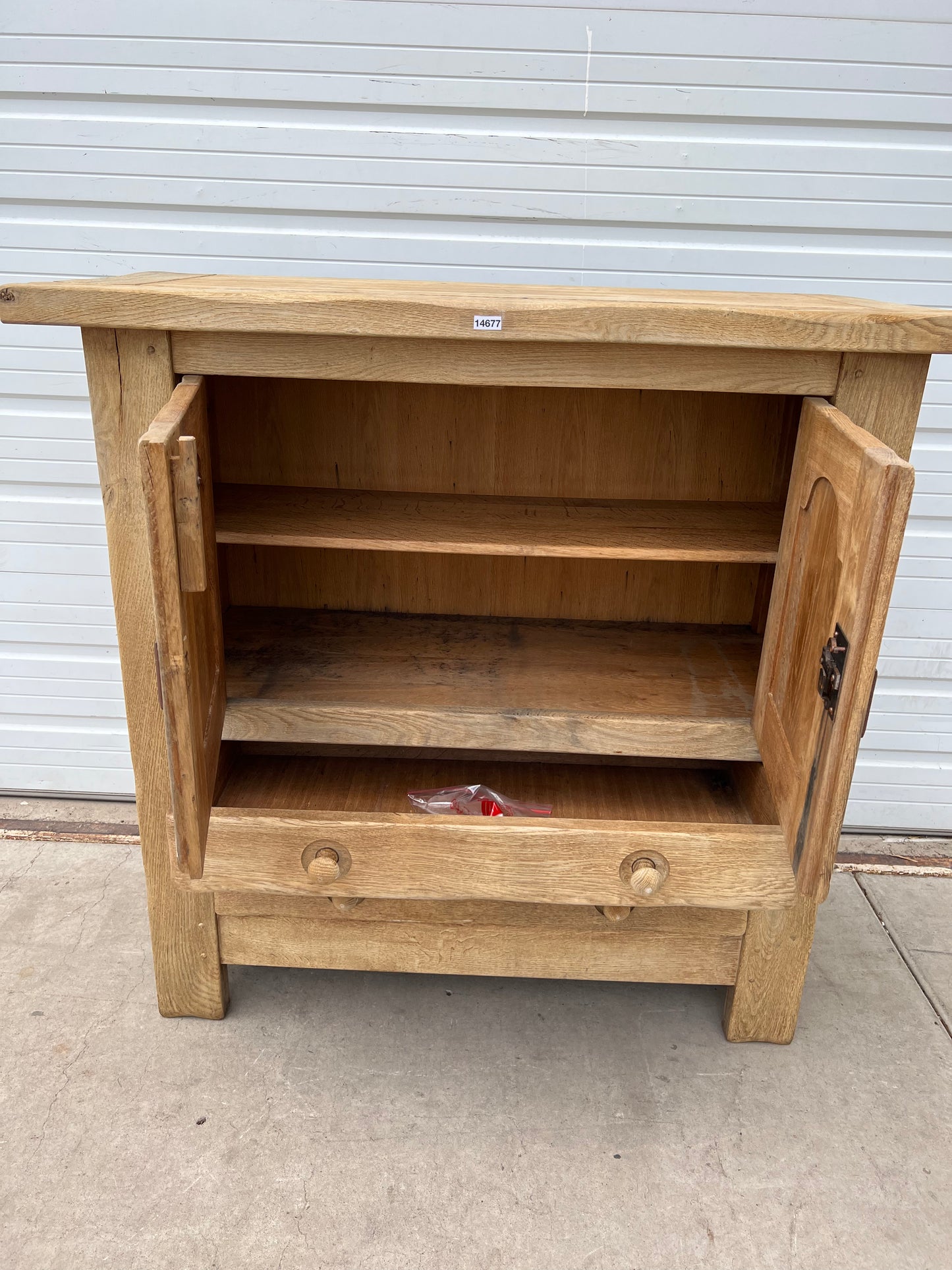 Bleached Antique Cabinet w/2 Drawers