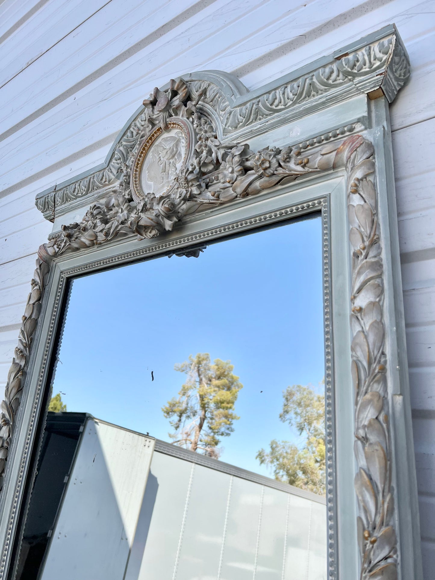 Painted French Full Length Rectangle Mirror