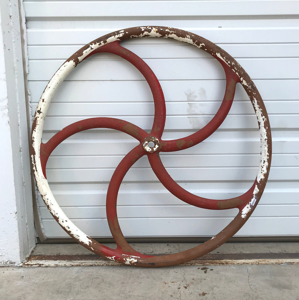Decorative Industrial Red Iron Wheel