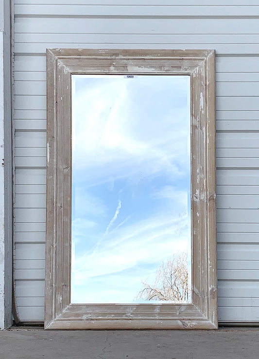 Washed Wood Frame Rectangle Mirror