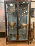 Antique Medical Cabinet with Blue Interior